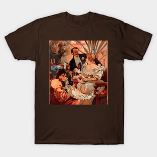 Biscuits and Champagne by A. Mucha T-Shirt